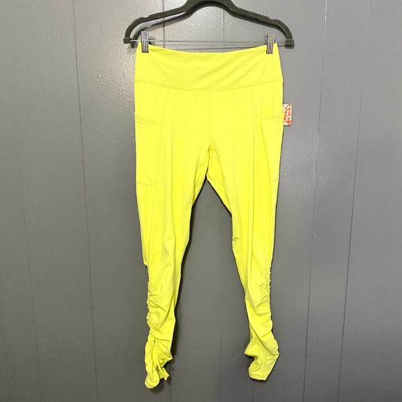 NEW Free People Movement Bright Yellow Boho Wonderland Warmth Run Leggings M - Picture 2 of 11
